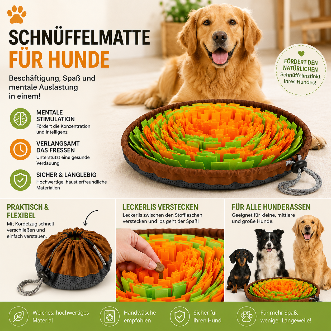 "Schnüffelunterlage für deine Vierbeiner"